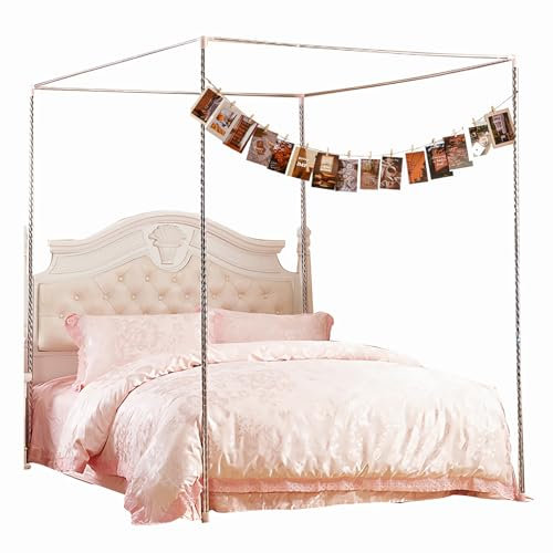ULPro Betthimmelrahmen Pfostenbett Betthimmelrahmen 4 Eckpfosten Betthimmelrahmen Himmelstangen Für Bett Edelstahl Betthimmelrahmen,Califormia King