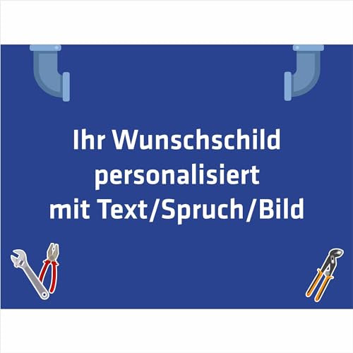 INDIGOS UG - Aufkleber - Beruf - Klempner - 40x30 cm - Firmenschild - wetterfest personalisiert mit Foto, Logo und Text - individueller Sticker für Tür, Wand, Büro Garage
