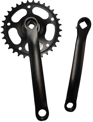 Baoblaze Fahrrad-Kurbelgarnitur, Kurbelarmsatz für Mountainbikes, einfache Installation aus Eisen, 32 Zähne, Vierkantkegel, Singlespeed für Mountainbikes