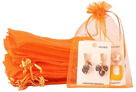 Popoyu - Bolsa de organza (100 unidades, 7 x 9 cm, bolsa de joyas, bolsa de lavanda vacía, tul grageas, bolsa de grageas, bolsa de joyas, bolsa de organza, bolsa de regalo de tela, Jewellery