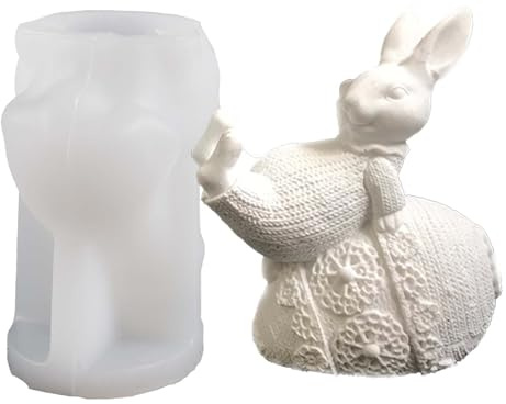 Silikonform Ostereier Hase WISIRENT, Silikonformen Gießformen Hase Ostereier Hase, Ostern Eier Silikonformen Gießformen Ostern, Gießforme Hase für Diy Kerzen Gips