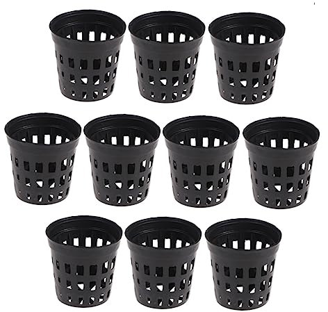 Toddmomy 10pcs Medium Plastic Aquatic Plant Pot Baskets Aquarium Water Grass Planting Basket Multiple Drainage Holes