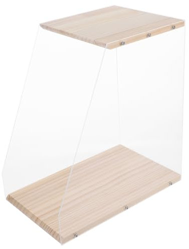 Alipis Holz Vinyl Schallplatten Aufbewahrungsbox Transparente Präsentationsbox Für Schallplatten Kassetten Und Bücher Für Desktop-organizer Und Stilvolle Anzeige