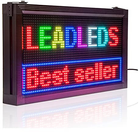 DMETE LED-Panel 72cm wasserdichtes LED-Schild im Freien P10MM RGB +U-Scheibe Programmierbare Laufschrift Straße Mehrzeilige LED-Anzeigetafel-Anzeigen für Auto, Bar, Hotel, LKW