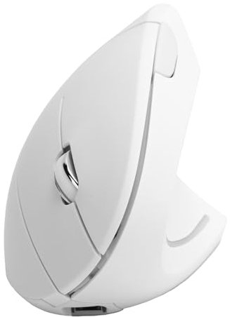 Mouse per Tunnel Carpale Mano Destra, Mouse Ergonomico Topo Ergonomico Mouse Verticale USB Wireless 2.4G Office Gaming Accessori per Computer Ricaricabili H1 (Topo rosa verticale H1) (Topo bianco