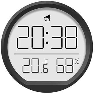 ThreeH Digitale Uhr mit Temperaturmonitor Alarmfunktion Magnetisch/Wandmontierbares Design für Heimbüro, Schwarz