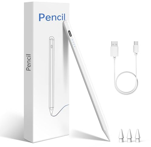 Stylus Pen for iPad A16 Pencil,(2018-2026) Apple Pencil with Palm Rejection | Fast Charge,Tilt Sensitivity,for iPad 11/10/9/8/7/6th Generation, Pro 13/12.9/11/M4, Air 7/6/5/4/3/M3,Mini 5th (white)