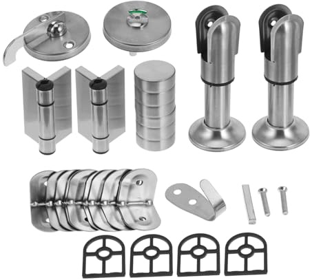 Gadpiparty Stainless Steel Bathroom Partition Fittings Kit of Restroom Partition Tools Including and Fittings Supply and Installation