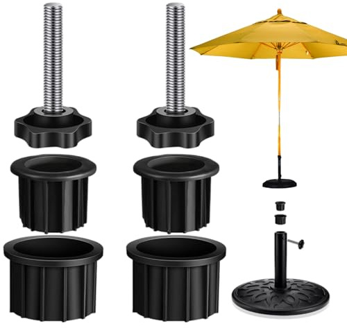 NASSMOSSE Pièces de Rechange de Parasol 6 pcs, pièces Rechange à Base Parasol en Plastique Lourd avec Anneau Trou Parapluie et vis M8 pour Le terrasse terrasse Jardin Jardin extérieur