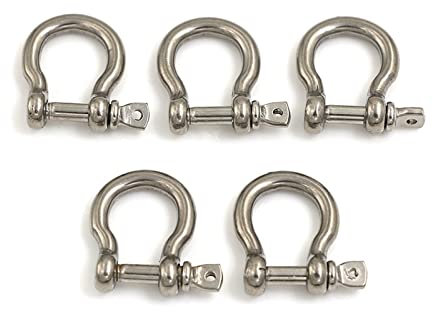 Schäkel, Edelstahl-Schäkel, kleiner Schäkel, 5 Teile/los M4 Silber 304 Edelstahl Rostfrei Schraube PinBow Schäkel Gabelkopf Europäischen Stil