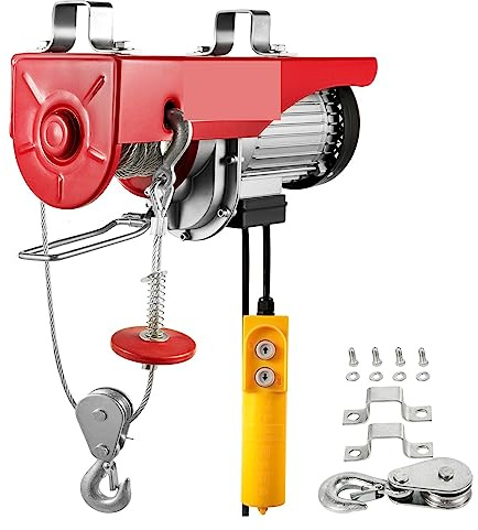 CCKUYT Cabrestante eléctrico de 200-800 kg, grúa elevadora eléctrica, Nuevo Elevador portátil, cabrestante de Garaje con Control Remoto con Cable e Interruptor de límite.