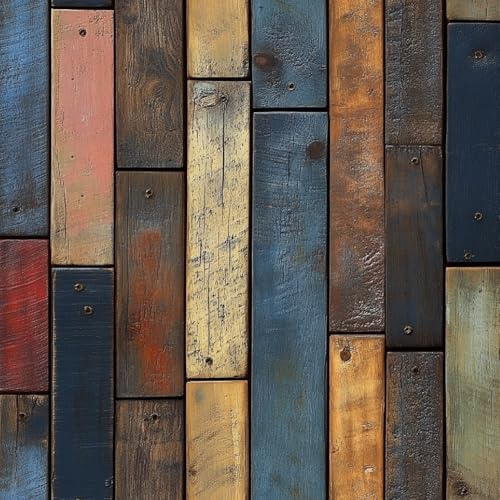 Fototapete Holz Farbe Selbstklebende Tapete 44x500 cm Ziegel Antik 3D Wandtapete Selbstklebend Tapete Kinderzimmer Mustertapete Klebetapete Wasserdicht