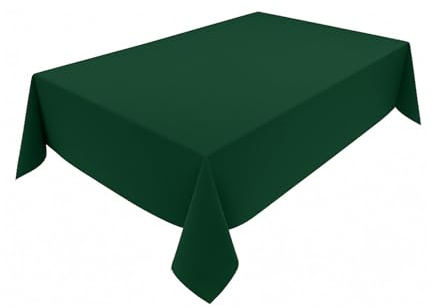 Hochwertige Tischdecke aus Minimate Gewebe. Modern, glatt, breiter Saum, bügelfrei, strapazierfähig, waschbar, trocknergeeignet. Küche und Wohnzimmer. Größe und Farbe wählbar. (Dunkelgrün, 140 x 260)