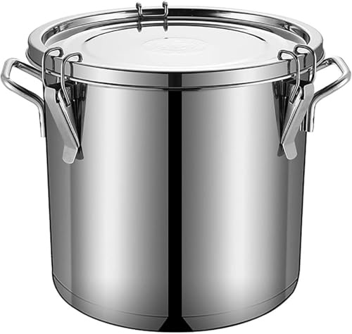 Olla De Stock, Olla De Sopa Espesada De Acero Inoxidable 304 Olla Hermética, Tanque De Almacenamiento con Tapa Sellada, para Cocina De Inducción De Estufa De Gas, One Color, 50 litres