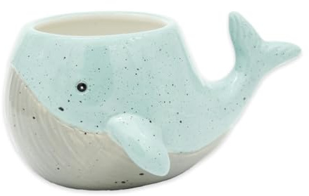 Winkee Wal Tasse Kaffeetasse Teetasse aus Keramik ca. 400 ml | Stylischer 3D-Kaffeebecher in Walform, große Tasse für Kaffee und Tee, originelles Geschenk für Tierfans