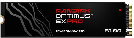 SANDISK Optimus GX PRO 8100 PCIe Gen 5 NVMe SSD 8 TB (bis zu sequenzielle Lese-/Schreibgeschwindigkeiten von bis zu 14.900/13.200 MB/s, TLC 3D CBA NAND, bis zu 4,800 TBW)