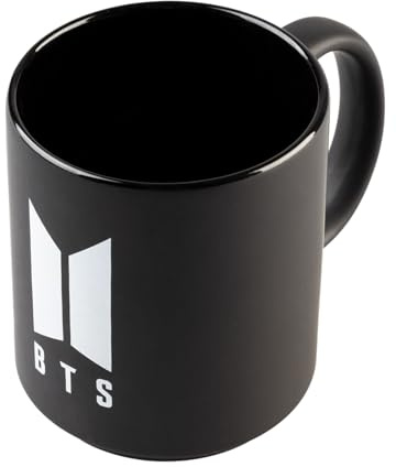 Grupo Erik - Mug BTS 350 ml en Céramique pour Café, Thé ou Chocolat Chaud | Idée Cadeau Original Geek, Cadeau BTS Sous Licence Officielle, Noir | 350 ml, Tasse en Céramique, pour Café, Thé ou Chocolat Chaud, Cadeau BTS