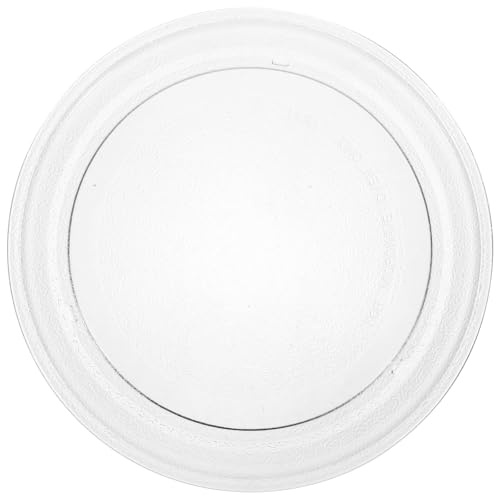 Mikrowellen Glasplatte 25, 5cm Flach aus Glas als Ersatz Drehteller | Weiß, Spülmaschinengeeignet, für Mikrowelle und Backofen, Dezente Form, 1 Stück