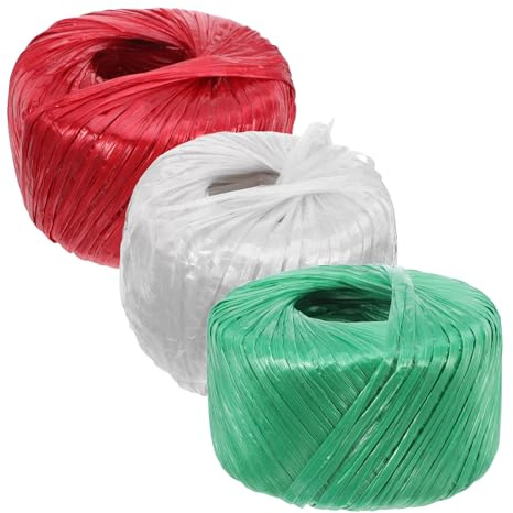 Homoyoyo 3 Pezzi Fascette di Fissaggio in Nylon Multicolore 100 M, Spago da Giardinaggio Resistente e Flessibile per Legatura Piante Indoor e Outdoor, Corda Artigianale per