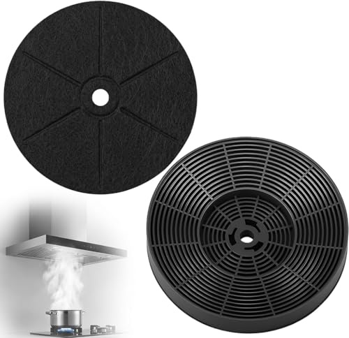 2PCS Cooker Hood Carbon Charcoal Filter 175MM for AT CPL CHL CDA SIA SIA2 CHA15 Carbon Charcoal Filter Vent Recirculating Extractor Fans for ECA60 EVA70 EAG91 CGH100 AGL61 Removes Odour Grease