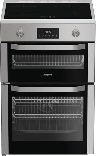 Hotpoint HDE6IDC2X 60cm Wide Double Oven Electric Cooker with Induction Hob - Stainless Steel - A Rated