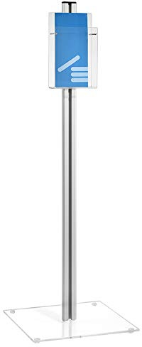 Zeigis - DIN Lang Bodenprospektständer Hochformat mit einem Fach | 43mm Fülltiefe, glasklares Acrylglas und eloxiertes Aluminium, Gummibumper verhindern ein verkratzen der Standfläche