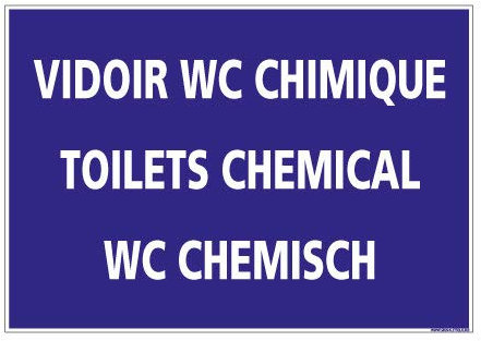 Panneau Camping Vidoir WC Chimique - Dimensions 420x300 mm - Aluminium 2 mm - Protection Anti-UV