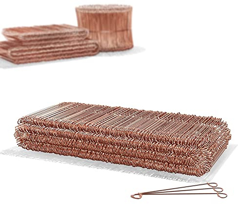 Heimfleiss® Rödeldraht Betonbindedraht verkupfert 1,0 mm (500 Stk) | Verkupferter Ösendraht & Drilldraht für Drillapparat & Rödelzange | stabiler Bindedraht für Moniereisen, Bau, Garten & Deko