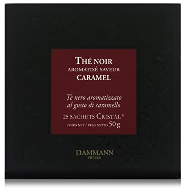 Dammann Caramel - Thé noir aux notes intenses de caramel et chocolat, 25 sachets cristal - Dammann Frères