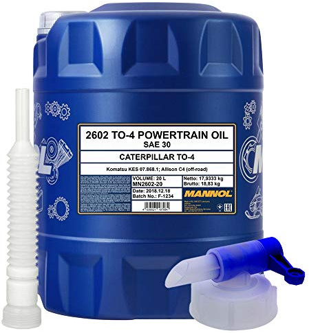 MANNOL 1 x 20L to-4 Powertrain SAE 30 Traktor GETRIEBEÖL + HAHN + Schlauch