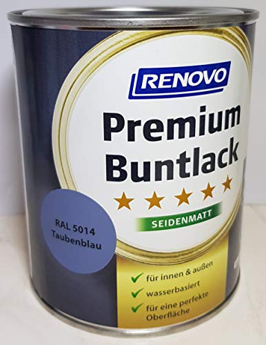 125 ml RENOVO Premium Buntlack seidenmatt, RAL 5014 Taubenblau