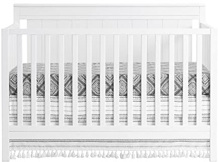 Oxford Baby Lazio 4-in-1 Convertible Baby Crib, Snow White, GreenGuard Gold Certified