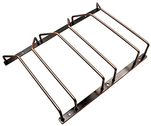 Abcsea 1 Piece Wine Glass Rack Under Cabinet, Wine Glass Rack Copper, Stemware Rack, Wine Glass Holder, Goblet Wine Rack with Screws, 22cm 3 Rows