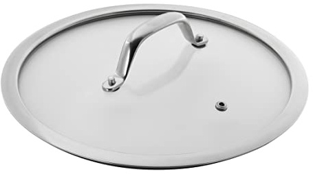 Glass Lid wide rim stainless steel handle 28cm