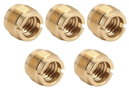 Bewinner Adaptateur de Pied de Micro Antirouille, 3/8 Femelle vers 5/8 Mâle Adaptateur de Filetage de Micro, 5 Pièces Adaptateur à Vis en Cuivre pour Bras de Suspension de Pied de Micro