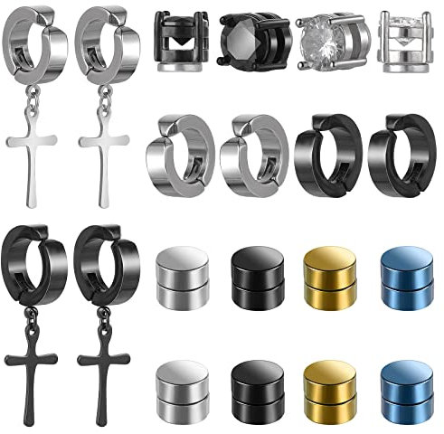 ASTER 10 Paar Magnet Ohrstecker und Ohrringe, Magnetische Ohrringe Set, Nicht Durchbohrte Fake Ohrringe Edelstahl, Männer Frauen Unisex Kein Piercing Ohrring Set