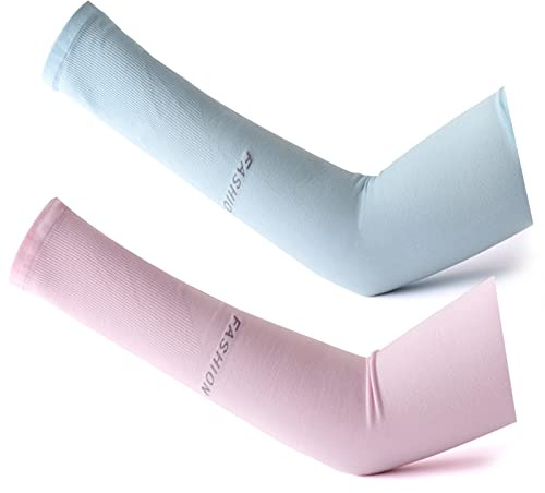LumiSyne 2 Pares Mangas Del Brazo Hombre Mujere Protección UV UPF50+ Mangas De Compresión Largo Calentadores De Brazos Mangas De Enfriamiento Para Deporte Ciclismo Correr Baloncesto Tatuaje Cubierta