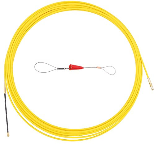 Guia Pasacables 10/15/20/30M Diámetro 3mm/4mm Tirador Cable Fibra Vidrio,Electrico Guia Pasacables Trenzada Kit de Enhebrado de Cables con Muelle de Guía (3MM*30M)