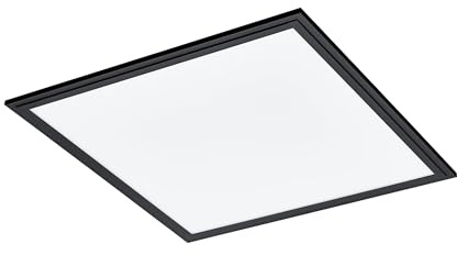 EGLO LED Panel Salobrena 1, quadratische Deckenlampe | Deckenleuchte aus Kunststoff in Weiß und Metall in Schwarz, Aufbauleuchte für Büro, Flur und Küche, neutralweiß, 45x45 cm
