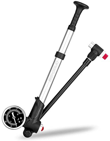 YIWENG Fahrrad-Stoßdämpferpumpe mit Manometer 300 PSI Hochdruck-Fahrrad-Reifenfüller-Luftpumpe für Fahrradgabel und Hinterradaufhängung,Fahrraddämpferpumpe mit Manometer