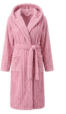 HEARTNICE Women Fuzzy Soft Long Hooded Warm Robes