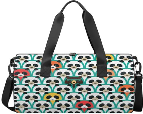 Sport Turnbeutel Panda Cartoon Gepäck Tasche Tier Panda Sport Handtasche Turnbeutel Reise Seesack Reise Segeltuch Turnbeutel Wasserdicht Seesack Reise Turnbeutel für Damen und Herren, wie abgebildet,