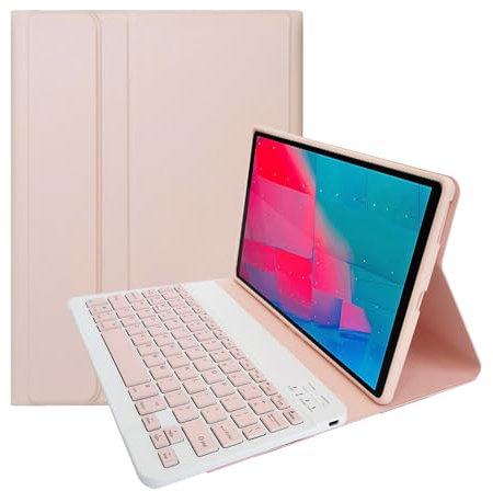 leleyo Custodia Tastiera per Tablet Lenovo Tab M10 Plus da 10,3 pollici FHD (TB-X606F/TB-X606X) / K10 (TB-X6C6), Cover Intelligente con Tastiera Bluetooth Wireless Rimovibile Magnetica QWERTY, rosa