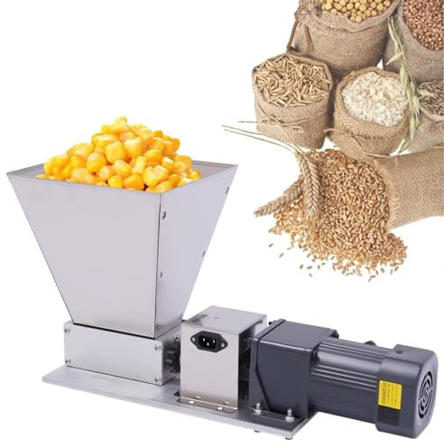 SONLED Electric Grain Grinde Mill, 4L Spice Mill Grain Crusher, 60W Powder Machine Barley Grinder 2 Roller Malt Mill Grain Crusher Machinefor Corn Wheat Grain Cereal Beans