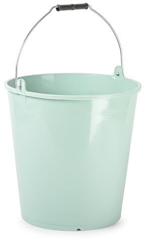 CABLEPELADO Cubo Plástico de Limpieza Doméstico y Jardín, Cubo de Fregona, 31 cm Alto x 32.5 cm Diámetro Superior, Capacidad 15 Litros, Asa de Agarre, Verde