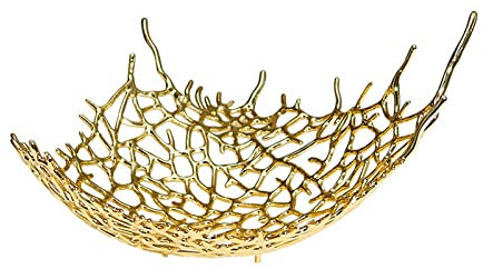 OQHAIR Bol à Fruits doré, Assiette de Fruits en Alliage de Luxe léger, Assiettes de collations Creuses d'ornement de Bureau, Cadeau décoratif de Noël de Thanksgiving pour la Maison et Le