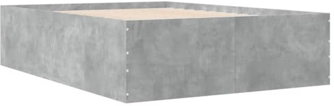 vidaXL Sängram betonggrå 135x190 cm konstruerat trä, sovrumsmöbler, sängbotten, panelsäng, säng, dubbelsäng, plattformssäng