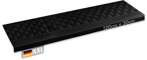 KARAT Tapis d'escalier en Caoutchouc - 5 pièce 25 x 65 cm - Résistant aux intempéries et antidérapant – Tapis en Caoutchouc pour l'extérieur – Tapis d'escalier – Tapis antidérapant Diamond