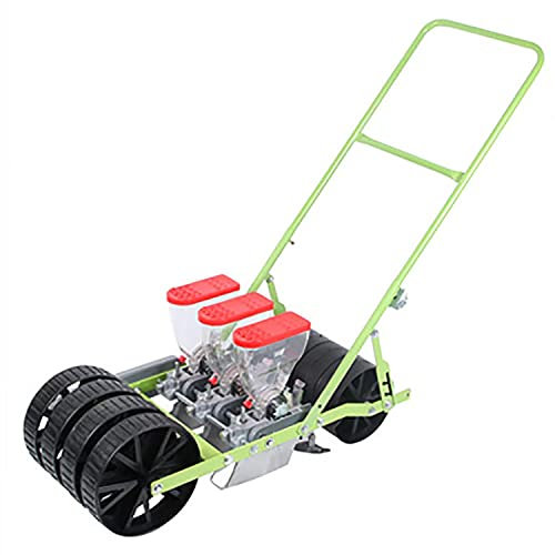 Hand Push Gardening Seeder Portable Vegetable Flower Planter Tools, Manual Broadcast Spreader for Garden Sowing for Planting Corn, Cotton Soybean Peanut Wheat 3row