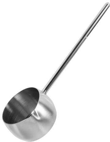 KICHOUSE Stainless Steel Oil Ladle with Long Handle Ergonomic Kitchen Tool for Soup and Water Dipping Wear-Resistant Scoop for Home and Restaurant Use